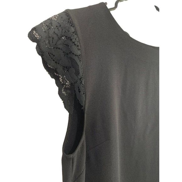 Women's Felicity & Coco Lucy Lace Sleeve Shift Dress Black Size S Cap NWT - Picture 8 of 9
